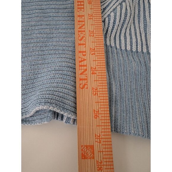 Poetry Ribbed Cardigan Womens Size 16/18 Blue 100% Cotton Open Front Sweater - Picture 10 of 10